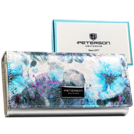 Portofele Dama - Portofel dama din piele naturala Peterson PTR-PTN PX22-1-NPK BLUE