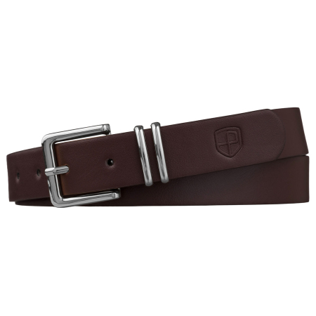 Curea de damă îngustă, maro închis, din piele ecologică, cu cataramă argintie - Peterson PTR-PTN STU-19S1 [1]
