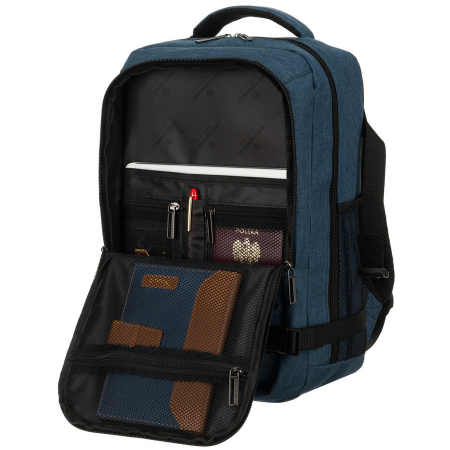 Rucsac de călătorie din poliester bleumarin cu curea atașabilă - Peterson PTR-PTN SIKORKA-6477 NAV [6]