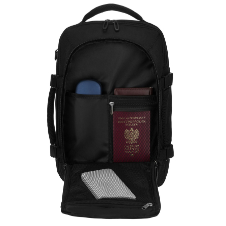 Rucsac de călătorie negru din poliester cu două compartimente, perfect pentru bagajul de mână - Peterson PTN GAWRON-6-9621 BL [9]