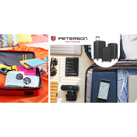 Valiză din polipropilenă gri mediu cu mâner extensibil - Peterson PTR-PTN HPP-01-W-M-1815 [19]