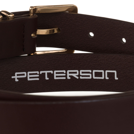 Curea de damă îngustă, maro, din piele ecologică - Peterson PTR-PTN STU-19G1 [3]