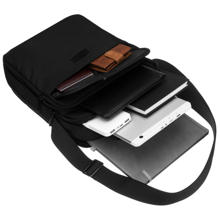 Geantă practică de tip messenger din Cordura neagră, cu închidere cu fermoar și două compartimente - Peterson PTR-PTN-73217-2126 BLACK [10]