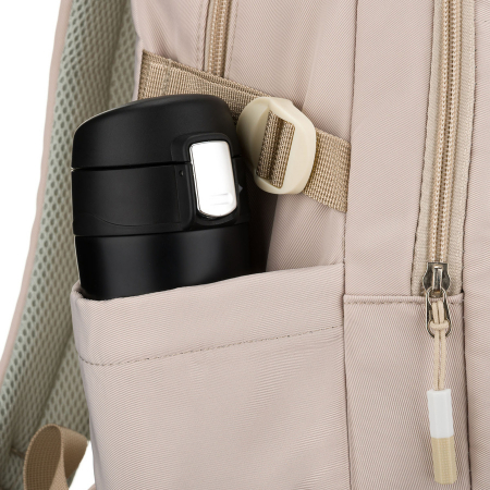 Rucsac școlar bej, la modă, din poliester, cu bretele reglabile - Peterson PTR-PTN 8594-1389 BEIGE [15]