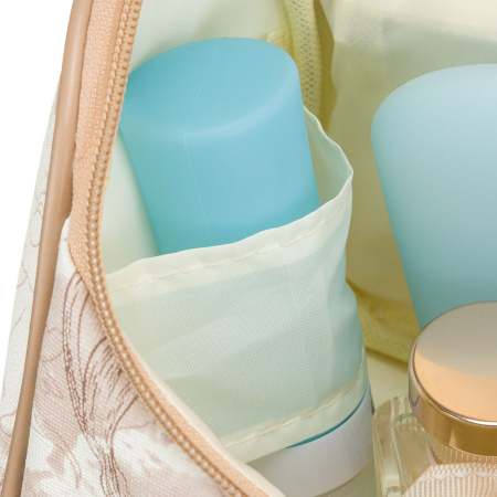 Geantă cosmetică spațioasă pentru călătorie, bej - Peterson [5]