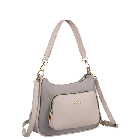 Apparel & Accessories  - Geantă de damă gri urbană, din nailon și piele ecologică - Peterson PTR-PTN JN-16-0382 GRAY