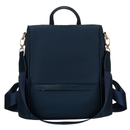 Rucsac de damă din nailon și piele ecologică de culoare bleumarin, cu închidere cu fermoar - Peterson PTR-PTN JN-12-0207 NAVY [3]