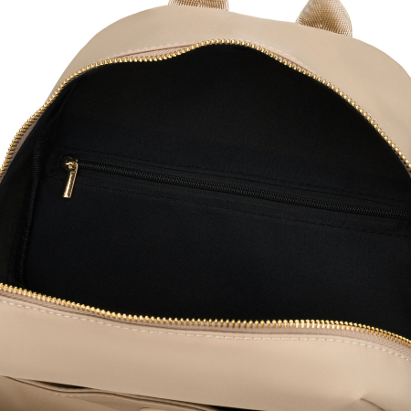 Rucsac bej pentru femei din nailon și piele ecologică cu fermoar - Peterson PTR-PTN JN-17-0405 BEIGE [15]