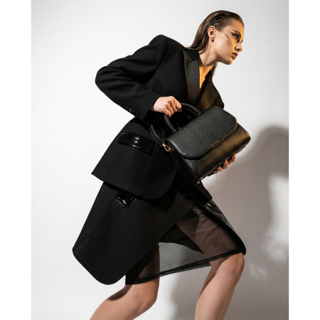 Geantă mică de damă neagră crossbody din piele ecologică - Peterson PTR-PTN MX01-F-7670 [2]