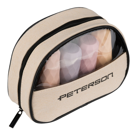 Geantă cosmetică din material sintetic bej și negru cu panou transparent - Peterson PTR-PTN KOS-DA-17-3507 B [3]