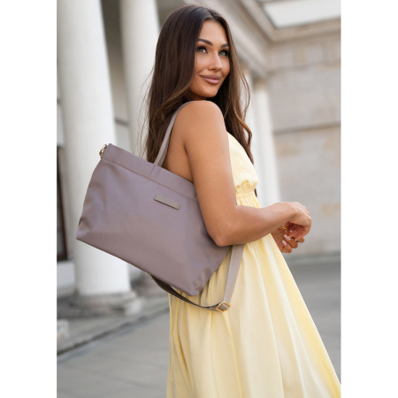 Geantă de damă bej din nylon cu închidere magnetică - Peterson PTR-PTN JN-10-0115 BEIGE [4]