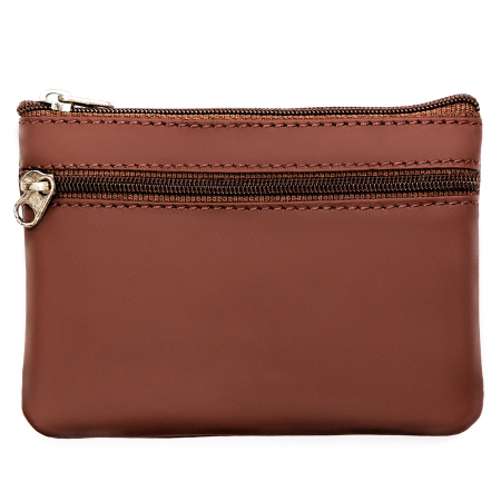 Accesorii Dama - Husa maro pentru chei din piele naturala cu fermoar PTR-34802-ACL-1107 BROWN