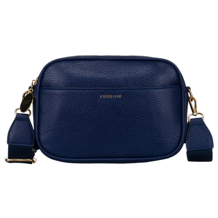 Geantă de damă bleumarin urbană și la modă, cu două curele și breloc, confecționată din piele ecologică de la Peterson PTR-PTN STY-2-F19 NAVY [1]