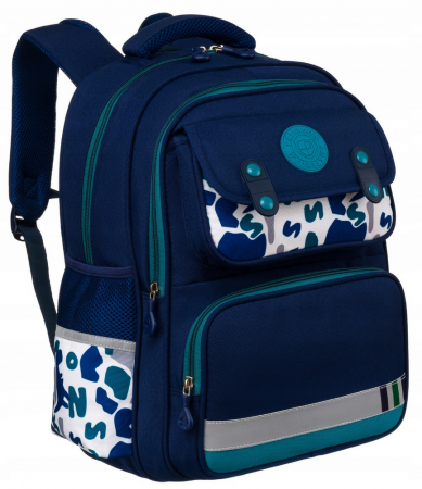 Rovicky - Rucsac de școală bleumarin cu spațiu pentru laptop - Peterson PTR-PTN PS2-6067 BLUE-GR