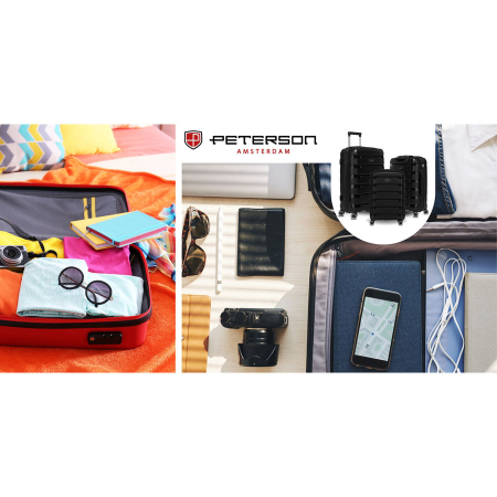 Valiză medie neagră din polipropilenă cu roți pivotante - Peterson PTR-PTN HPP-01-W-M-1778 [18]