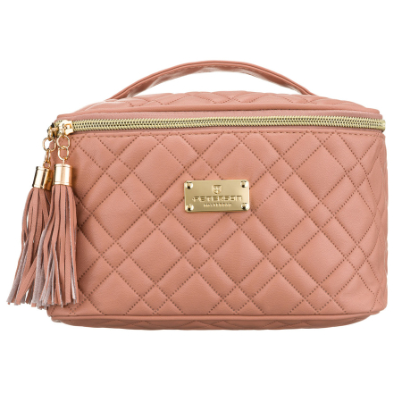 Geantă cosmetică roz, din material sintetic matlasat, cu închidere cu fermoar - Peterson PTR-PTN KOS-DA-11-3231 P [1]