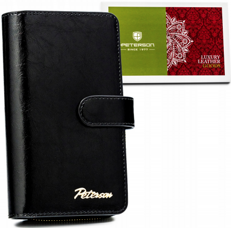Portofele Dama - Portofel dama din piele naturala Peterson PTR-PTN PL-603-1551 BL