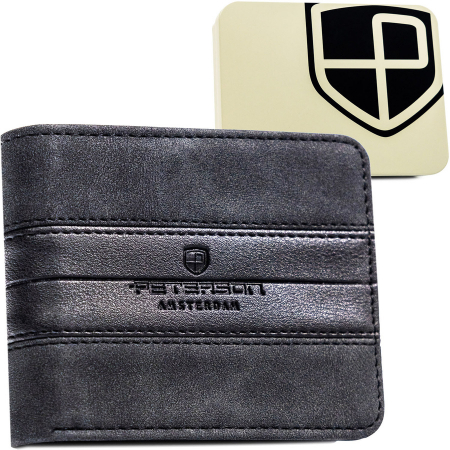 Portofele Barbati - Portofel din piele pentru barbati Peterson PTR-PTN EH-08Z BLACK