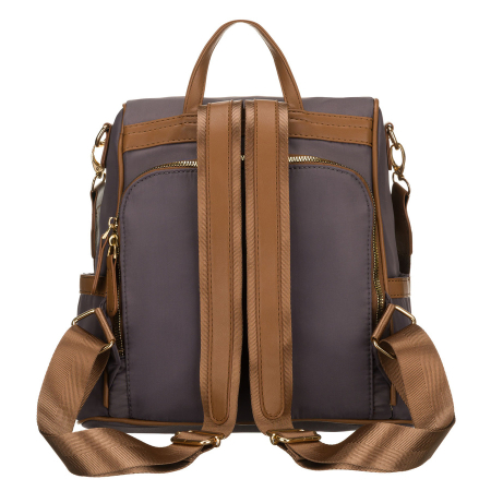 Rucsac gri de damă din nailon și piele ecologică cu curea detașabilă, compartiment unic - Peterson PTR-PTN JN-12-0238 GRAY [8]