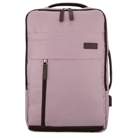 Rucsac de călătorie roz din poliester cu port USB - Peterson [4]