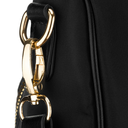 Rucsac negru de damă din nailon și piele ecologică cu bretele reglabile - Peterson PTR-PTN JN-12-0191 BLACK [16]