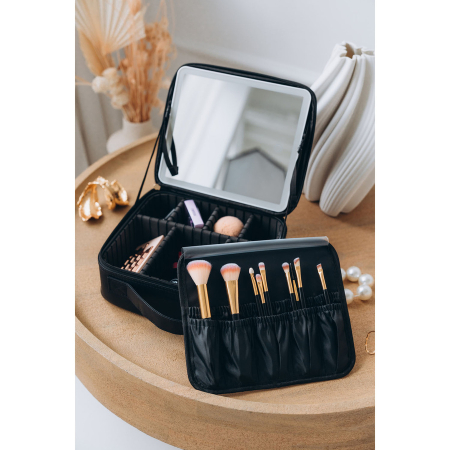 Cutie de bijuterii neagră din piele ecologică, închisă cu fermoar - Peterson PTR-PTN SZK-10-7818 BLAC [7]