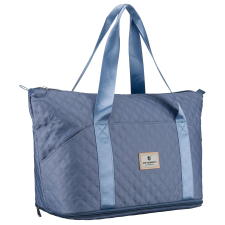  Duffel Bags - Geantă de antrenament din poliester albastru, echipată cu suport pentru valiză - Peterson PTR-PTN PIK-02-8618 L.BL