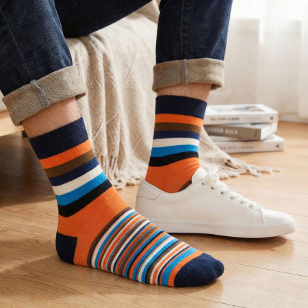 Set de 5 perechi de șosete bărbătești cu dungi, mărimi 40-45 - Peterson PTR-PTN SML-S5-40-45-PA1 [7]