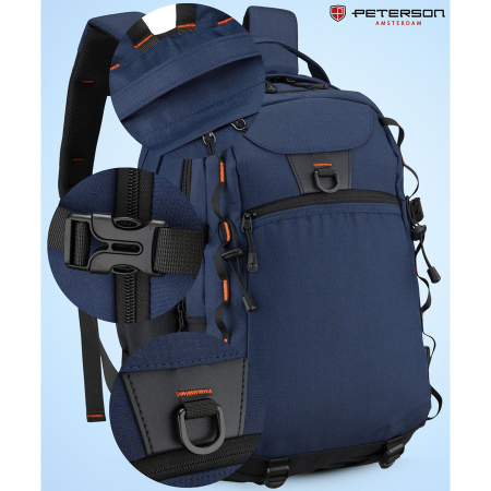 Rucsac de călătorie bleumarin din poliester cu compartiment pentru laptop - Peterson [17]