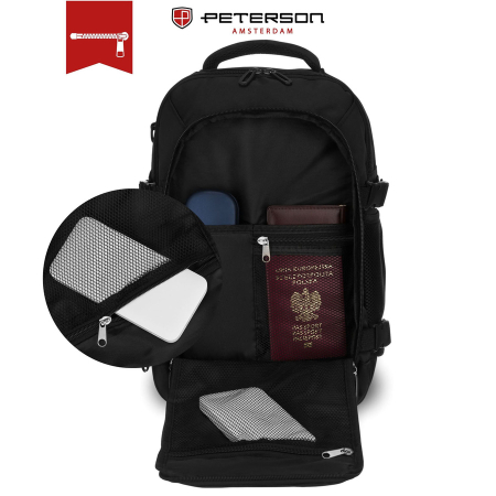 Rucsac negru de călătorie, perfect pentru bagajul de mână - Peterson PTR-PTN GAWRON-4-9614 BL [8]