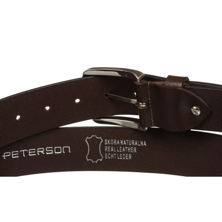 Curea bărbătească lată din piele , cu cataramă clasică - Peterson PTR-PTN LTP-TWT-85 BRO [2]