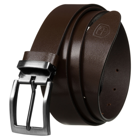  Belts - Curea bărbătească lată din piele naturală cu cataramă clasică - Peterson PTR-PTN LTP-TEX-85 BR