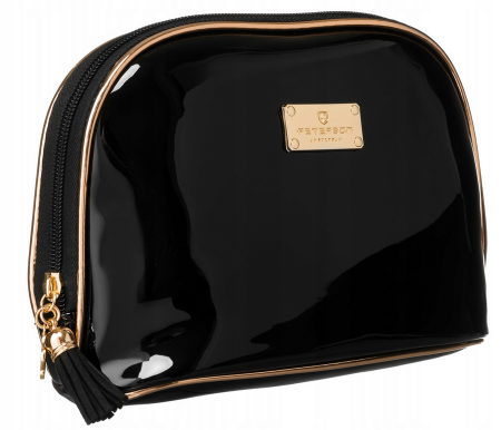 Accesorii Dama - Geanta cosmetica eleganta de dama din material impermeabil de culoare neagra - Peterson PTR-PTN K24-05-5932 BL