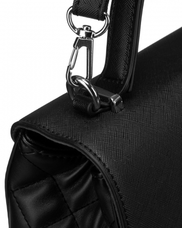 Geantă neagră elegantă, cu laterale matlasate - David Jones PTR-6835-1 BL [4]