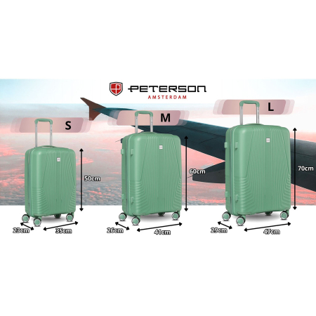 Set de valize de călătorie din plastic ABS verde - Peterson PTR-PTN PP-09-SET3-1471 [1]