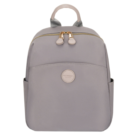 Rucsac gri de damă din nailon și piele ecologică cu buzunar exterior - Peterson PTR-PTN JN-17-0429 GRAY [3]