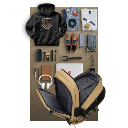 Rucsac de călătorie mare, kaki, cu spațiu pentru laptop, două compartimente - Peterson PTR-PTN HY242-7055 KHAKI [10]