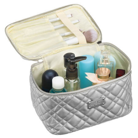 Geantă cosmetică matlasată din material sintetic, de culoare argintie, cu închidere cu fermoar - Peterson PTR-PTN KOS-DA-11-3217 S [4]