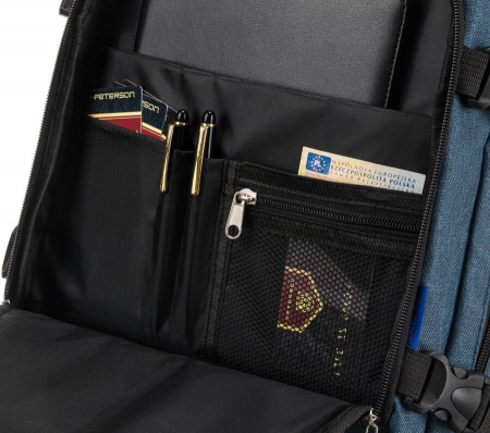 Rucsac de călătorie, impermeabil din poliester, cu spațiu pentru laptop - Peterson PTR-PTN PLG-02-T NA+BL [12]
