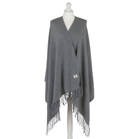 Eșarfă elegantă de damă gri, din poliester, cu franjuri - Peterson PTR-PTN SP100C-5417 GRAY [1]