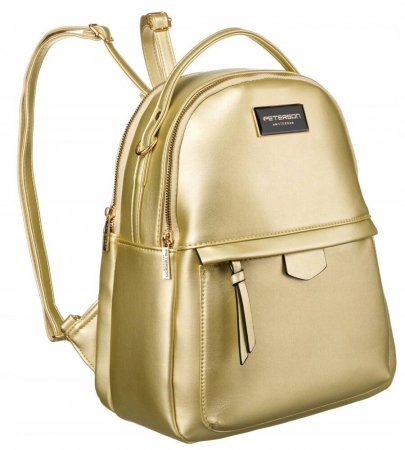 Preferintele clientilor - Genti si Rucsacuri ❤️ - Rucsac urban de dama din piele ecologica - Peterson PTR-PTN F3606-0135 GOLD