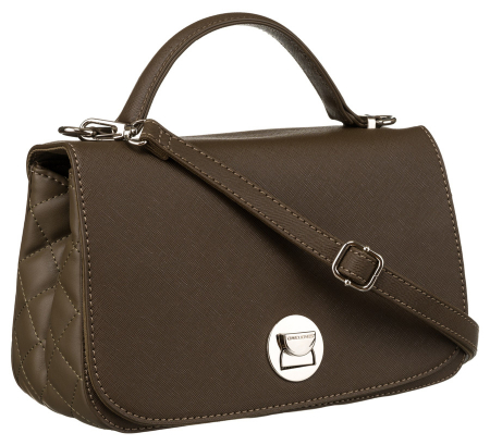  Handbags - Geantă messenger elegantă kaki cu închidere pivotantă - David Jones PTR-6835-1 KHAKI