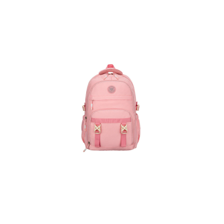 Rucsac școlar elegant din poliester roz cu bretele reglabile - Peterson PTR-PTN 8594-1396 PINK [4]