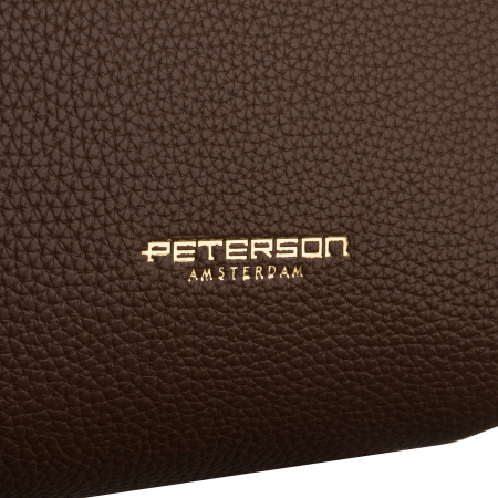 Geantă de damă maro, din piele ecologică, cu husă practică inclusă - Peterson PTR-PTN TOR-ALE-26 BRWON [7]