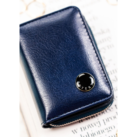 Portofel mic de damă din piele naturală și ecologică, bleumarin - Peterson PTR-PTN PX33-F773 NAVY [3]