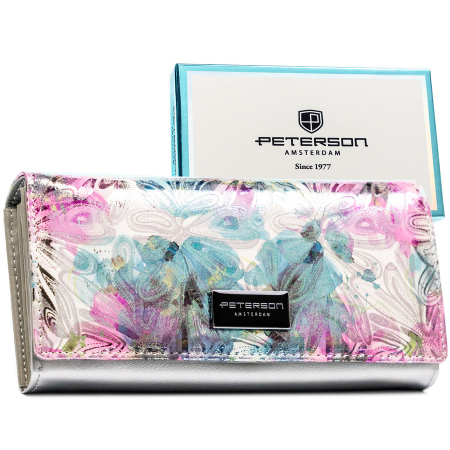 Portofele Dama - Portofel dama din piele naturala Peterson PTR-PTN PX24-1-NPK PINK