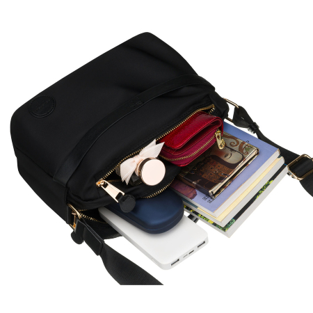 Geantă de damă din nylon negru, cu un singur compartiment, închidere cu fermoar - Peterson PTR-PTN JN-13-0252 BLACK [14]