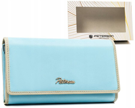 Portofele Dama - Portofel dama din piele naturala Peterson PTR-PTN KA-24-9535 SKY B