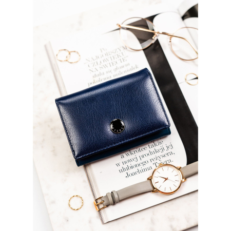 Portofel orizontal pentru femei din piele naturală și ecologică, bleumarin, cu sistem RFID - Peterson PTR-PTN PX30-F773 NAVY [2]