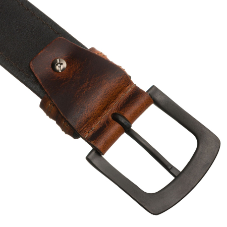 Curea bărbătească din piele maro cu cataramă clasică și două găici - Peterson PTR-PTN LTP-32 [2]